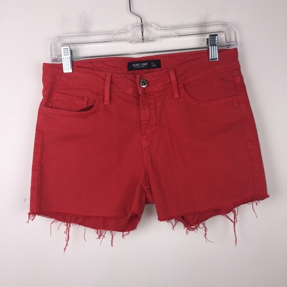 Just USA Pants - Just USA Juniors 11 Dark Salmon Orange Shorts